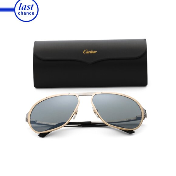 CARTIER Gold/silver/black 60mm Designer Sunglasses